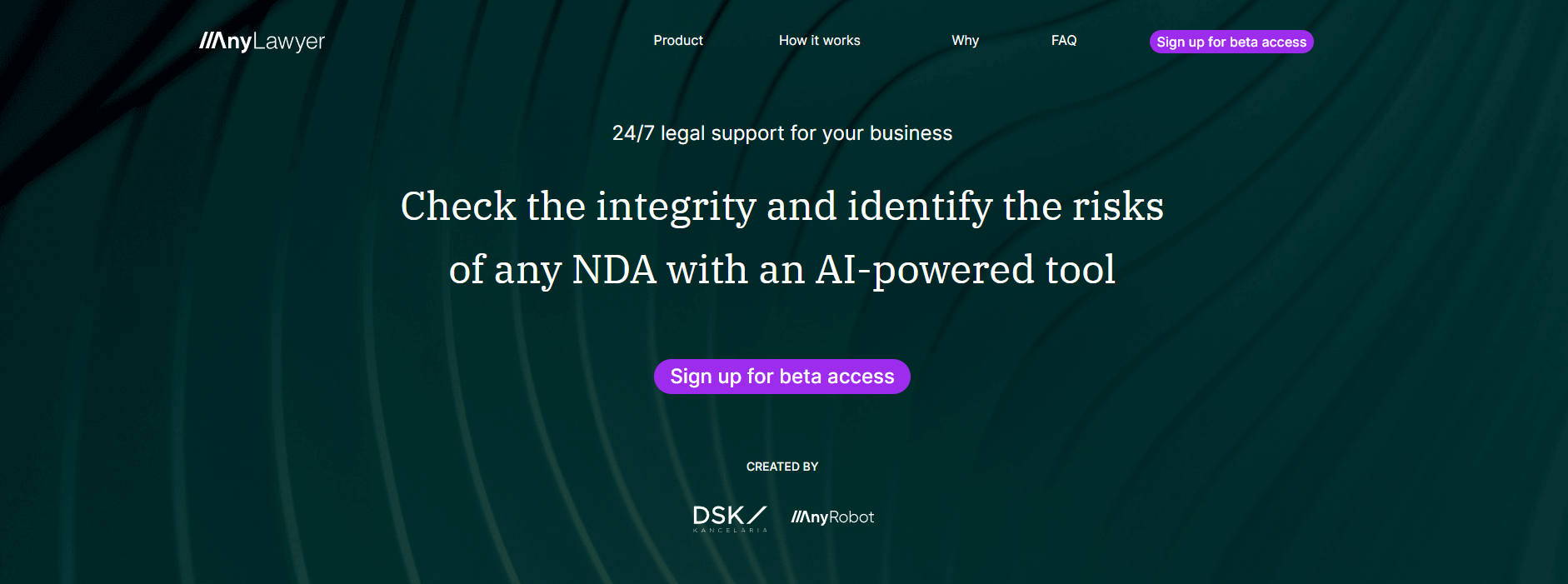 Screenshot strony AnyLawyer.com